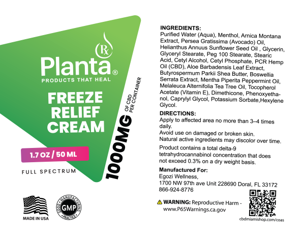 Freeze Relief 1000mg Cream - Image 4